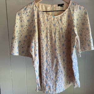 Ann Taylor Batwing Sleeve Eyelet Blouse- Size Petite Medium